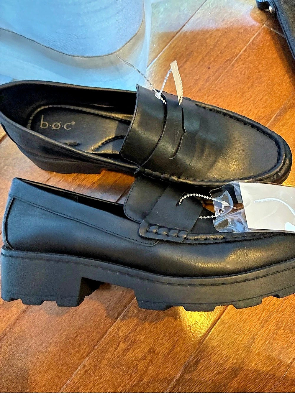 boc CHE24 Black Lug Sole Loafers US 9-9.5
